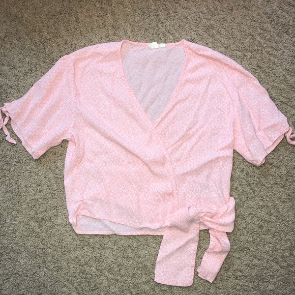 Gap Pink Floral Wrap Top - Picture 1 of 2